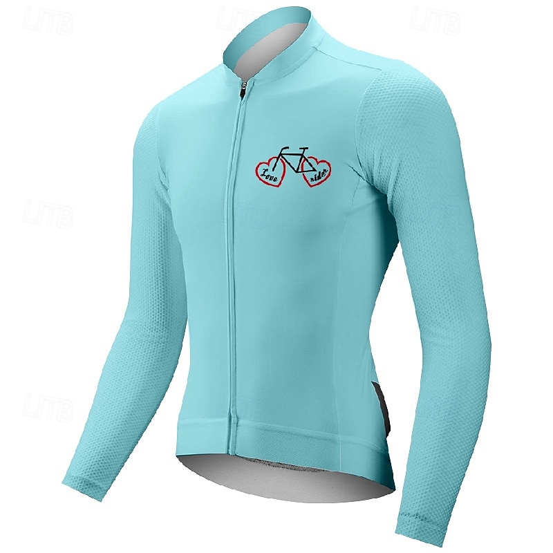Herr Cykeltröja Grafisk Bokstav & Nummer Långärmad Cykel T-shirt Tröja med 3 bakfickor Bergscykling Snabb tork Anatomisk design Uppsugande Andningsfunktion sporter Mörkrosa Vit Rosa Kläder 2025 - $28.99 –P20