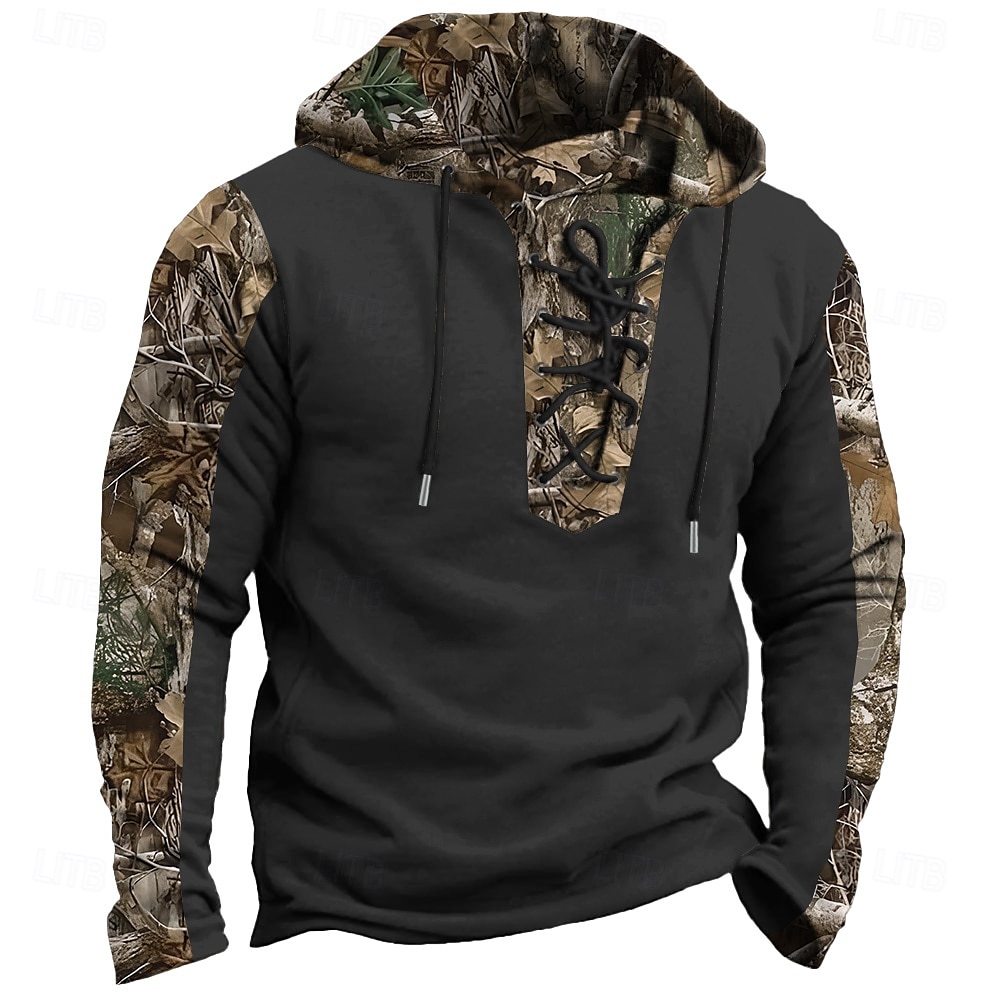 Per uomo Camouflage Mimetico Felpe Felpa con cappuccio Felpa con cappuccio Con cappuccio Di tendenza Stampa 3D Nero Marrone A cordoncino Autunno Inverno progettista del 2025 a $29.99 –P2