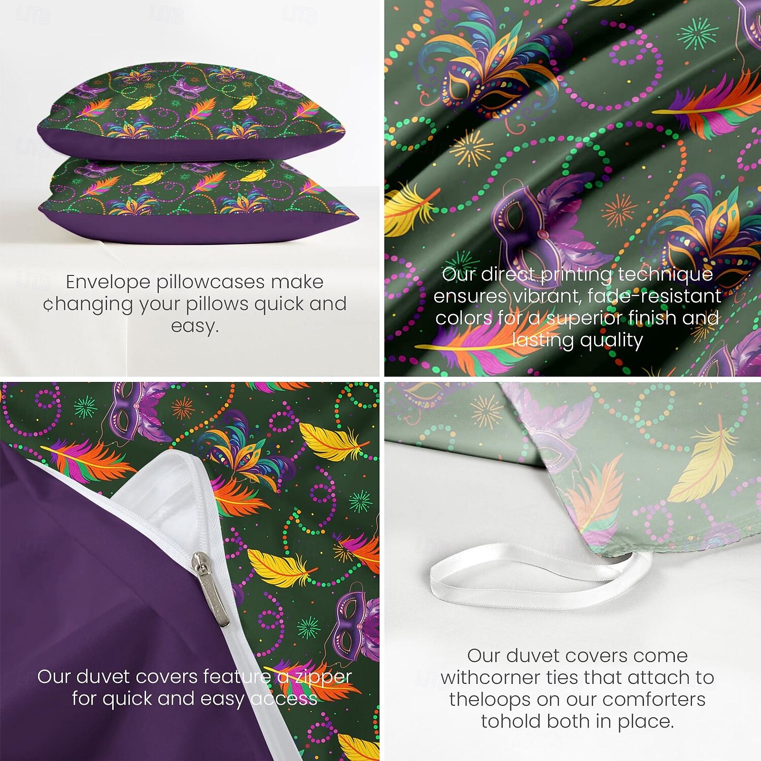 Carnival Duvet Covers Vibrant and Festive Design Adds Color and Energy to Your Bedroom Soft and Comfortable Fabric for a Cozy Night's Sleep 2025 - $60.99 –P5