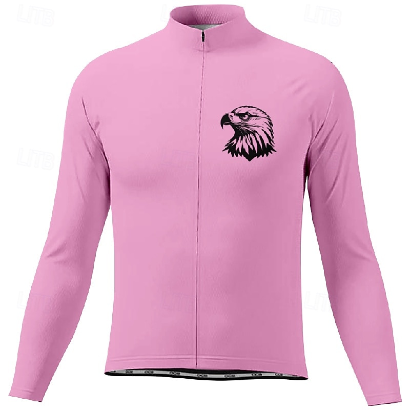 Men's Cycling Jersey Eagle Long Sleeve Bike Tee Tshirt Jersey with 3 Rear Pockets Mountain Bike MTB Quick Dry Anatomic Design Wicking Breathable Sports Dark Pink White Pink Clothing Apparel 2026 - $25.99 –P8