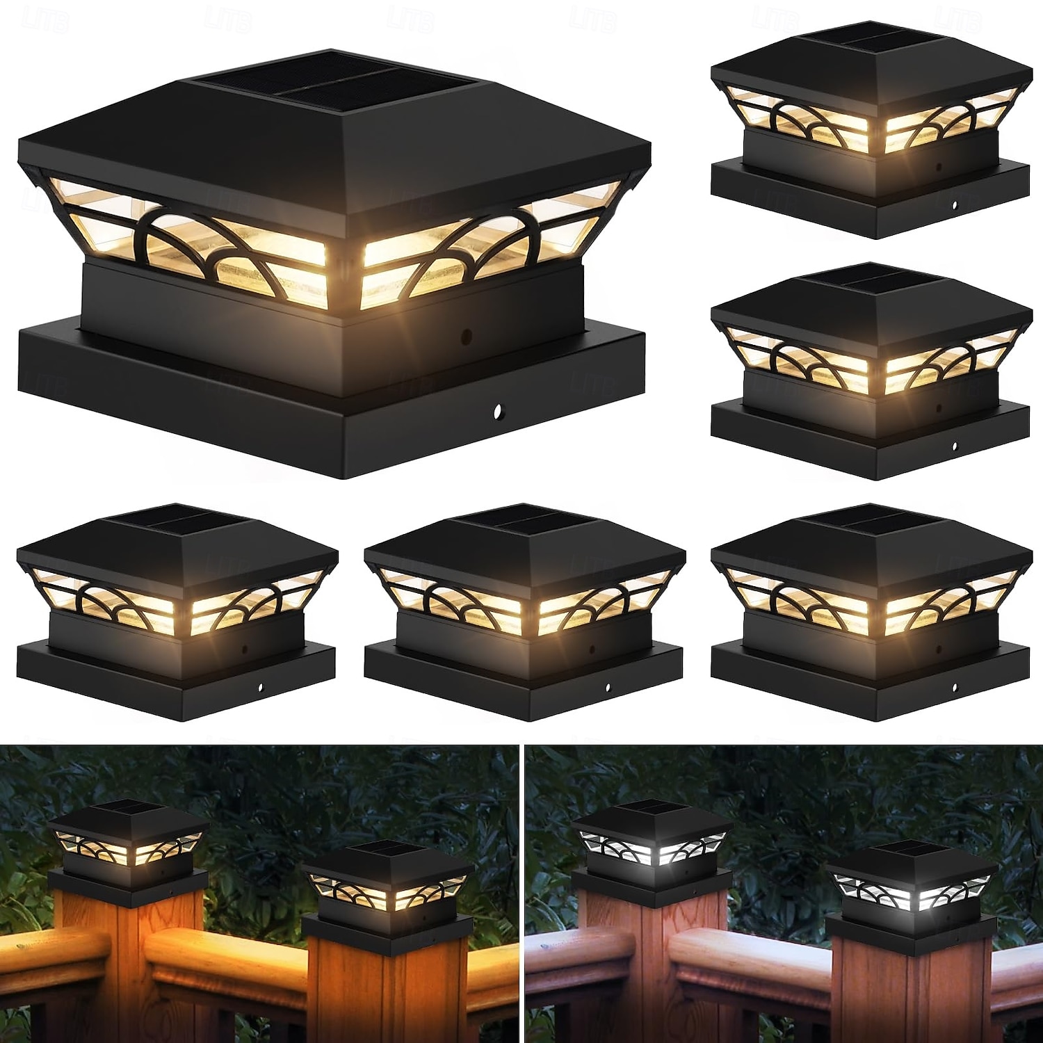 lampada da recinzione a colonna solare - lampada da giardino e cortile per esterni per recinzione con palo in legno, decorazione per ville, lampada a colonna da 4/5 pollici 1 pz. del 2025 a $24.99 –P1