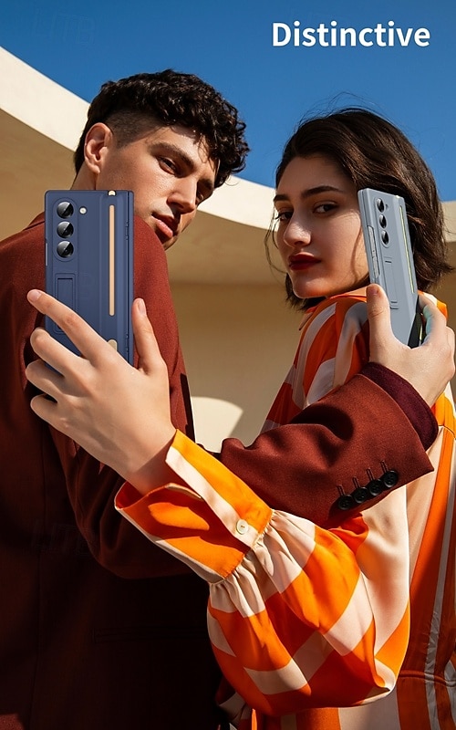 2025年 Samsung Galaxy Z Fold 6 Z Fold 5 Z Fold 4 Z Fold 3 用の電話ケース バックカバー スタンドホルダー ショックプルーフ レトロ TPU シリコン コレクション – $41.99 –P7