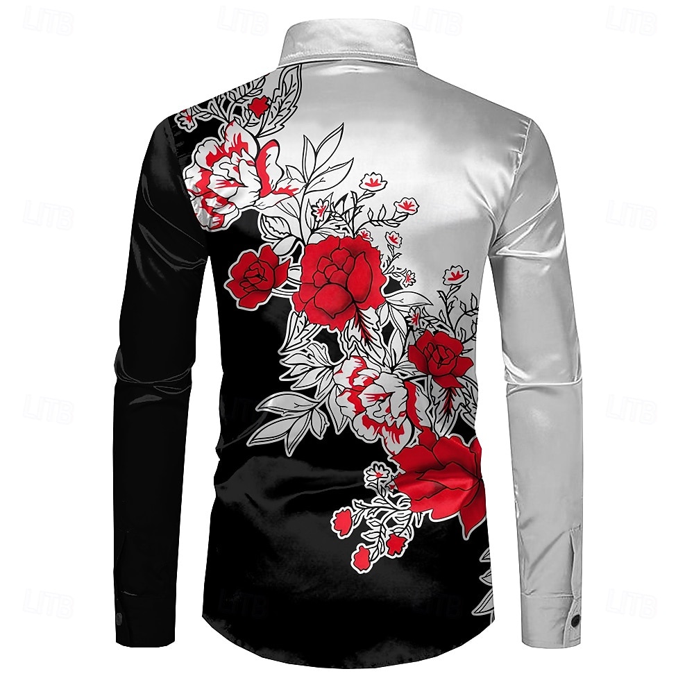 Homme Floral Chemise décontractée Chemise boutonnée manche longue Décontractées Soirée Cadeau Casual Printemps Automne Col rabattu Boutonner Jaune Rouge Bleu Vert Gris de 2025 ? $27.99 –P6