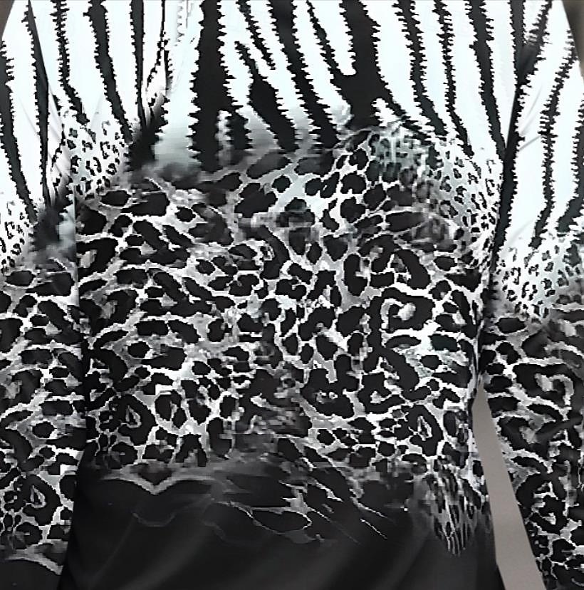 Women's T Shirt Ombre Leopard Casual Long Sleeve V Neck Regular Tops Daily Zipper Print Black Spring Winter 2025 - $27.99 –P3