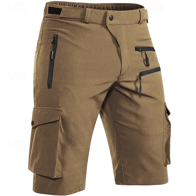 Men's Cargo Shorts Camping Shorts Shorts Hiking Shorts Elastic Waist Multi Pocket Plain Waterproof Quick Dry Knee Length Sports Outdoor Daily Camping & Hiking Classic Style Athleisure Black Blue 2025 - $29.99 –P8