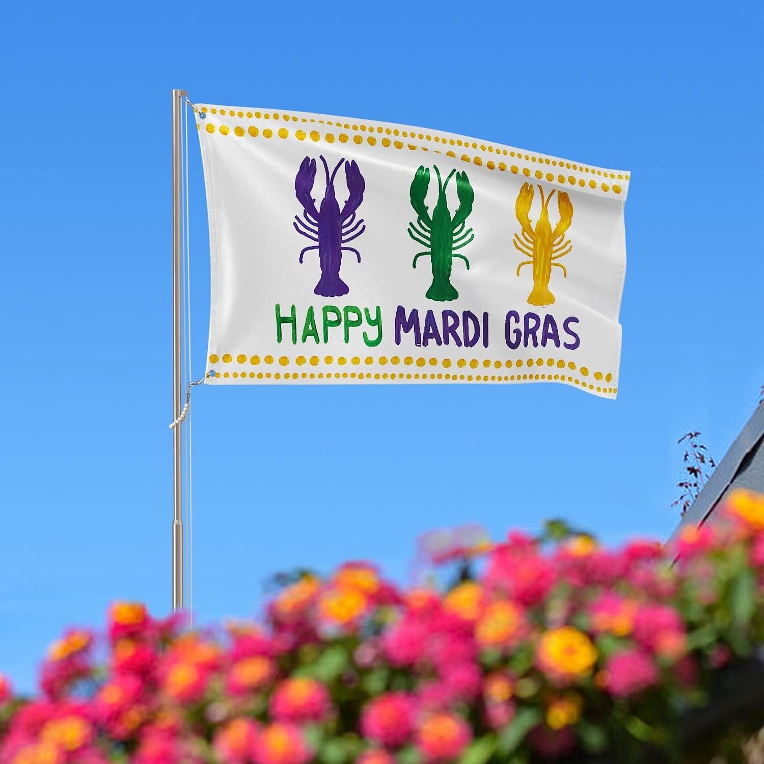 Karneval Mardi Gras Mast Flagge Outdoor Terrasse Garten Flaggen Parade Banner Dekor Party liefert 2025 - $15.99 –P5