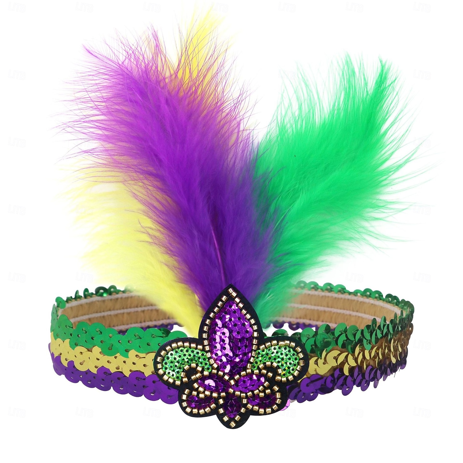 Diadema de carnaval para mujer, con purpurina, morado, verde, amarillo, lentejuelas, nudo superior, diadema, divertido desfile de carnaval, regalo de fiesta para hermana, mamá, mejor amiga 2026 - $4.99 –P5