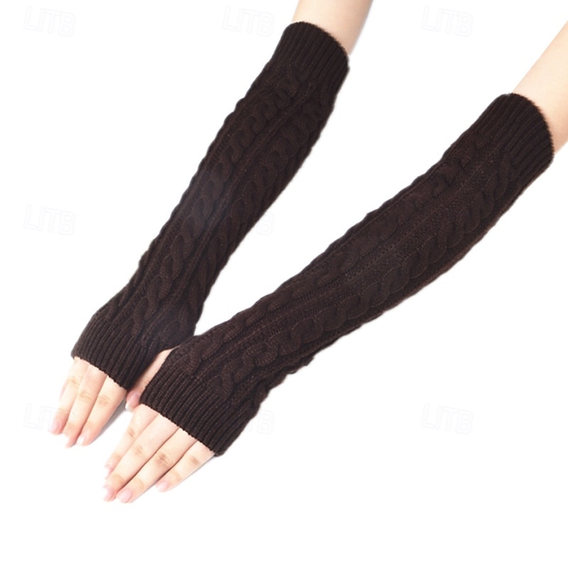1 Pairs  Elbow Warmer Arm Warmers Long Fingerless Gloves Knit Wrist Warmers with Thumb Hole Open F inger Arm Socks for Women Adult 2026 - $7.99 –P5