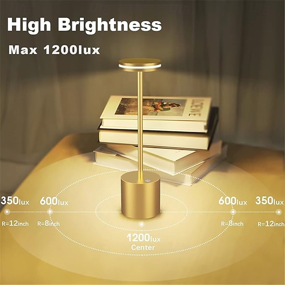 usb oplaadbare retro aluminium bureaulamp - touch control tafelnachtlampje 1st 2025 - $30.99 –P3