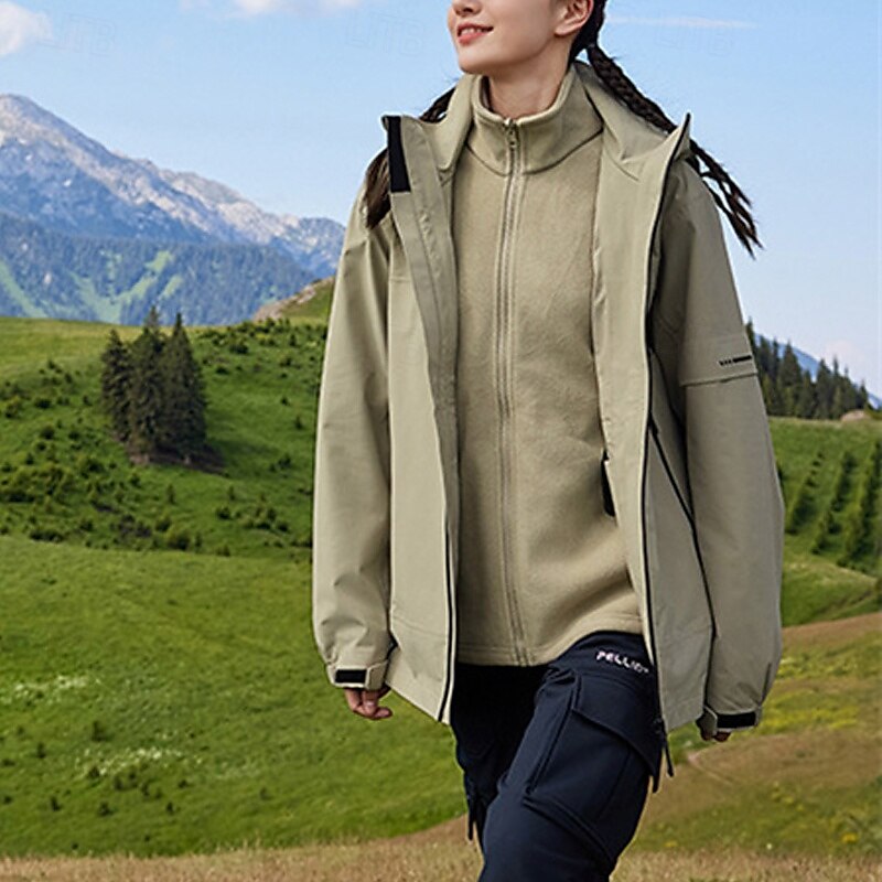 Dame Softshell jakke Turjakke Vinter utendørs Hold Varm Fleecefor Vindtett Vannavvisende 3-i-1-jakker Vinterjakke Fleecejakker Reise Svart Krystall Rosa Beige Lyseblå 2025 - $102.39 –P8