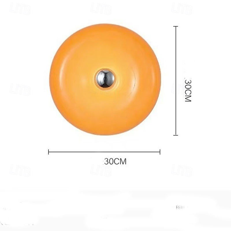 2025年 クリエイティブドーナツ壁取り付け用燭台 24W 丸型 LED 壁取り付けランプ オレンジ色ガラス壁照明器具 モダン 北欧 直径 30cm 円形壁取り付け用燭台  コレクション – $149.99 –P6