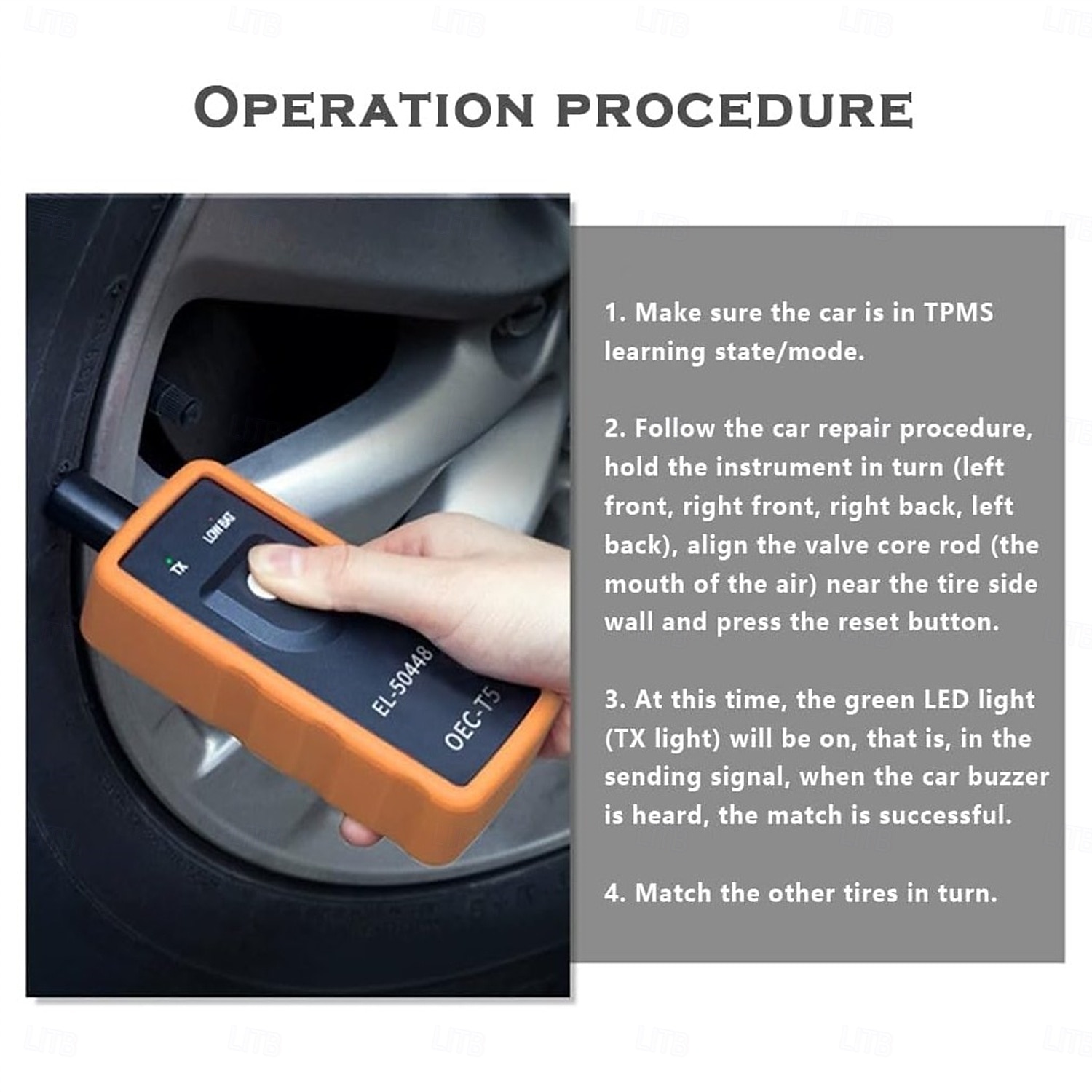 outil de réapprentissage tpms #el-50448 outil de programmation tpms outil de capteur tpms compatible avec la série GM Cadillac Buick outil de réinitialisation du capteur de pression des pneus standard de 2025 ? $17.99 –P5