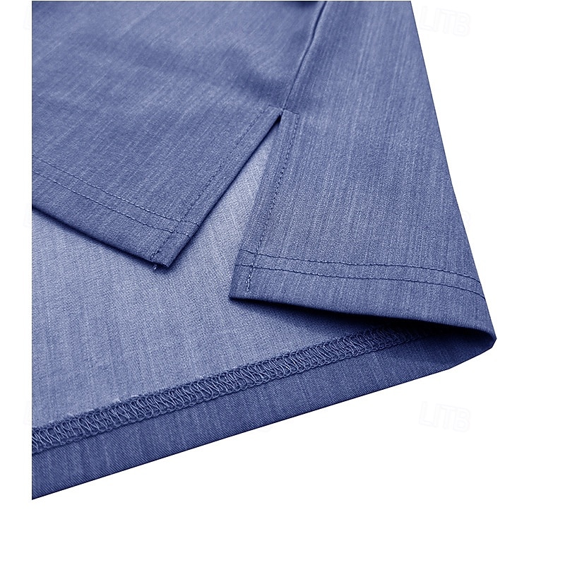 Bărbați Tricouri polo Camasa de blugi Casual Stradă Rever Guler polo cu nervuri Manșon scurt De Bază Modern Simplu Buzunar Bloc de Culoare Vară Primăvară Fit regulat Albastru piscină Negru 2026 - $29.99 –P5
