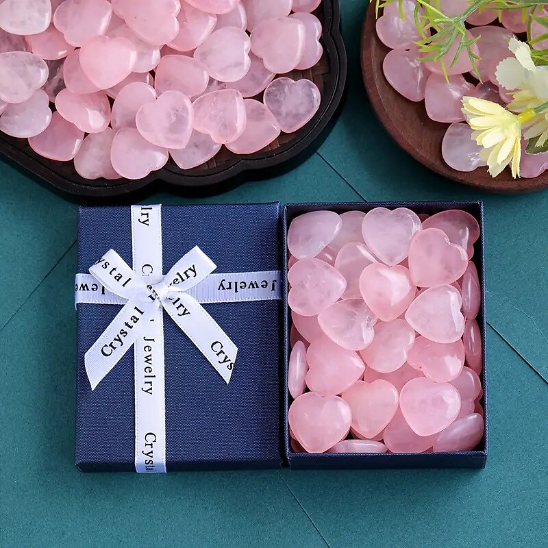 alla hjärtans dag hjärtformad sten presentförpackning, 2 cm rosékvarts hjärtsten, naturlig persika rosékvarts, hjärtformad kristallsten i presentförpackning, romantisk present till älskare 2025 - $13.99 –P5