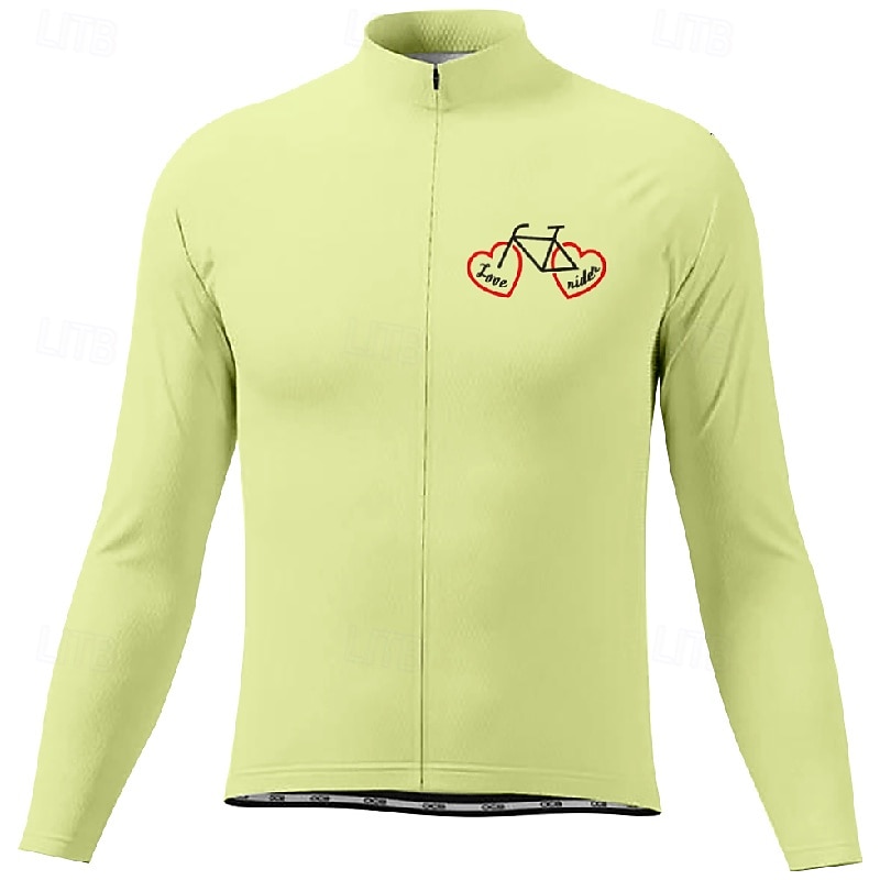 Herr Cykeltröja Grafisk Bokstav & Nummer Långärmad Cykel T-shirt Tröja med 3 bakfickor Bergscykling Snabb tork Anatomisk design Uppsugande Andningsfunktion sporter Mörkrosa Vit Rosa Kläder 2025 - $28.99 –P3