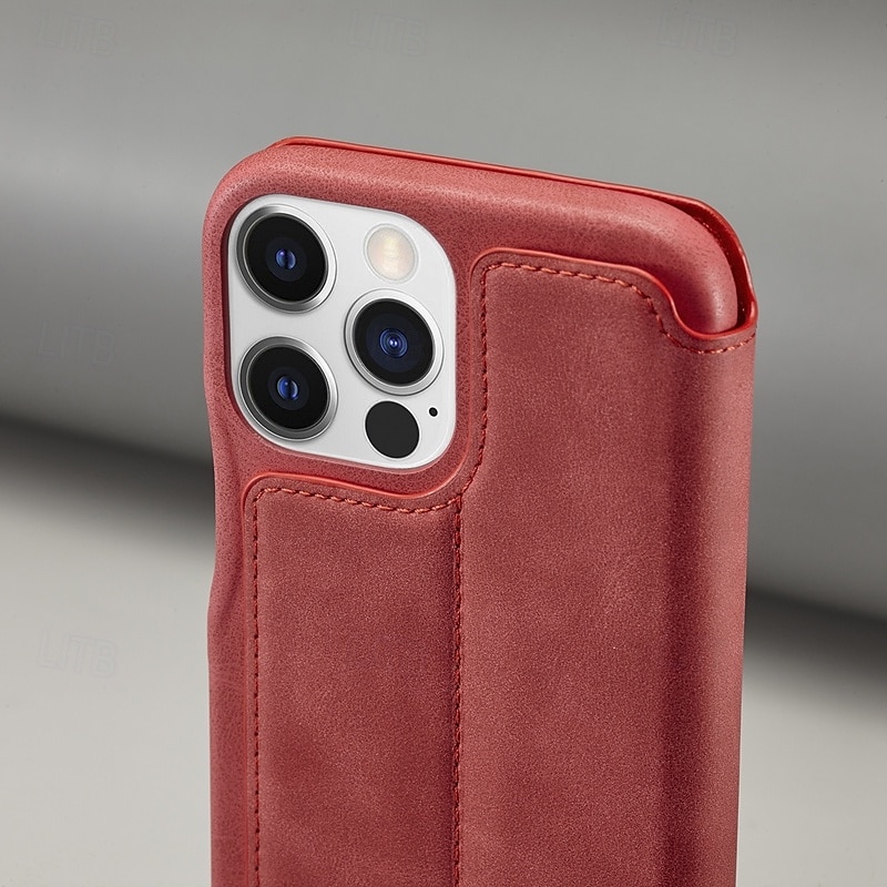 Custodia per telefono per iPhone 16 Pro Max Plus iPhone 15 Pro Max Plus iPhone 14 13 12 11 Pro Max Plus Mini Cover flip con slot per schede anti-caduta retrò TPU pelle PU del 2025 a $19.99 –P10