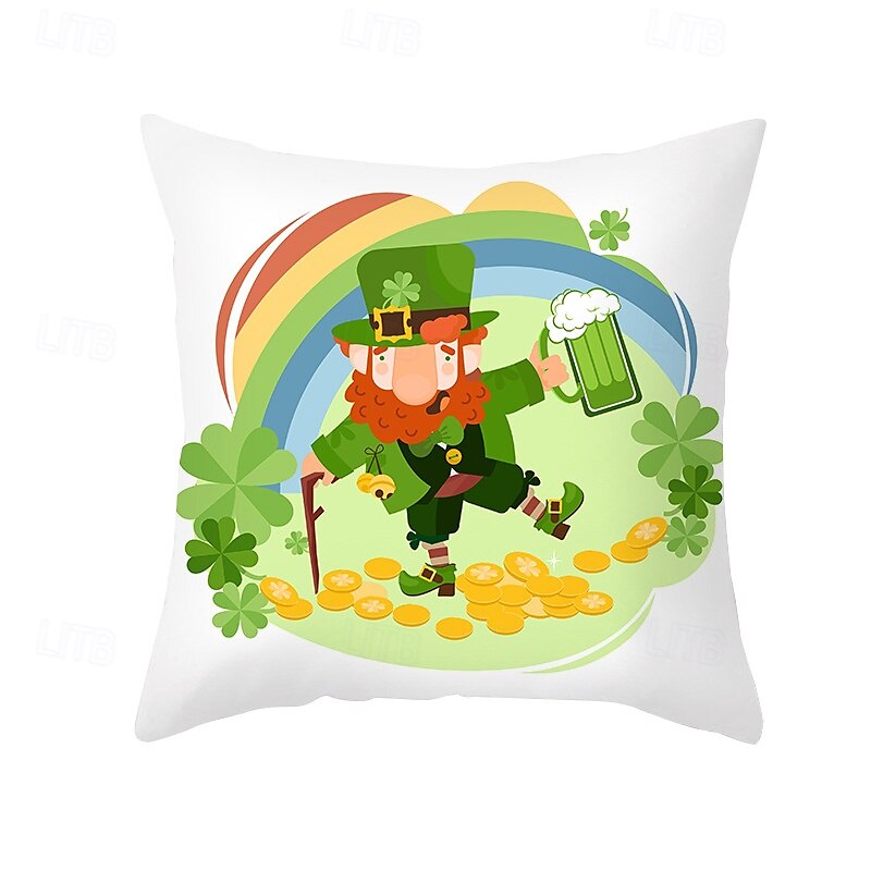husă de perne decorativă ziua Sfântului patrick 1 bucată shamrock husă de pernă pătrată moale față de pernă pentru dormitor living canapea canapea scaun 2025 - $12.99 –P2