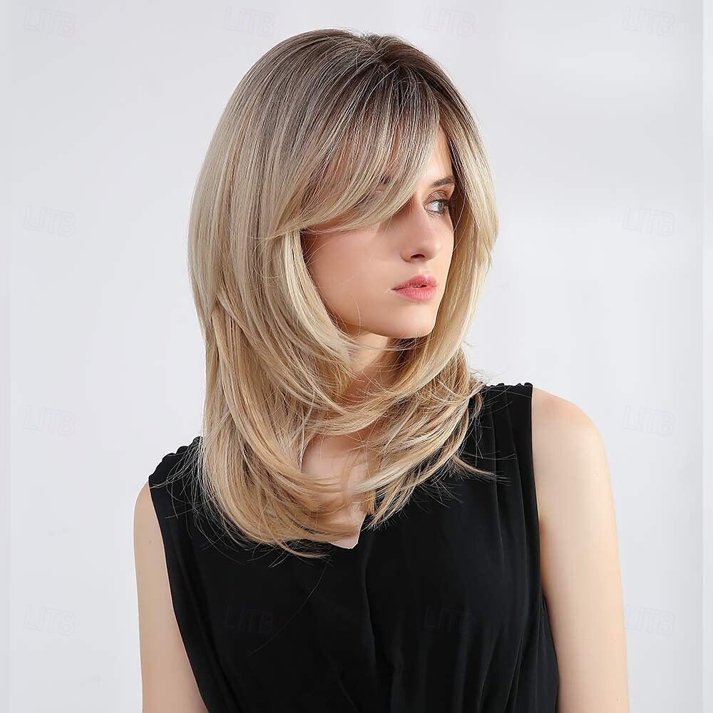 perruques longues en couches pour femmes, perruque en cheveux synthétiques avec frange, perruques naturelles ondulées résistantes à la chaleur pour une utilisation quotidienne en soirée de 2025 ? $21.99 –P7