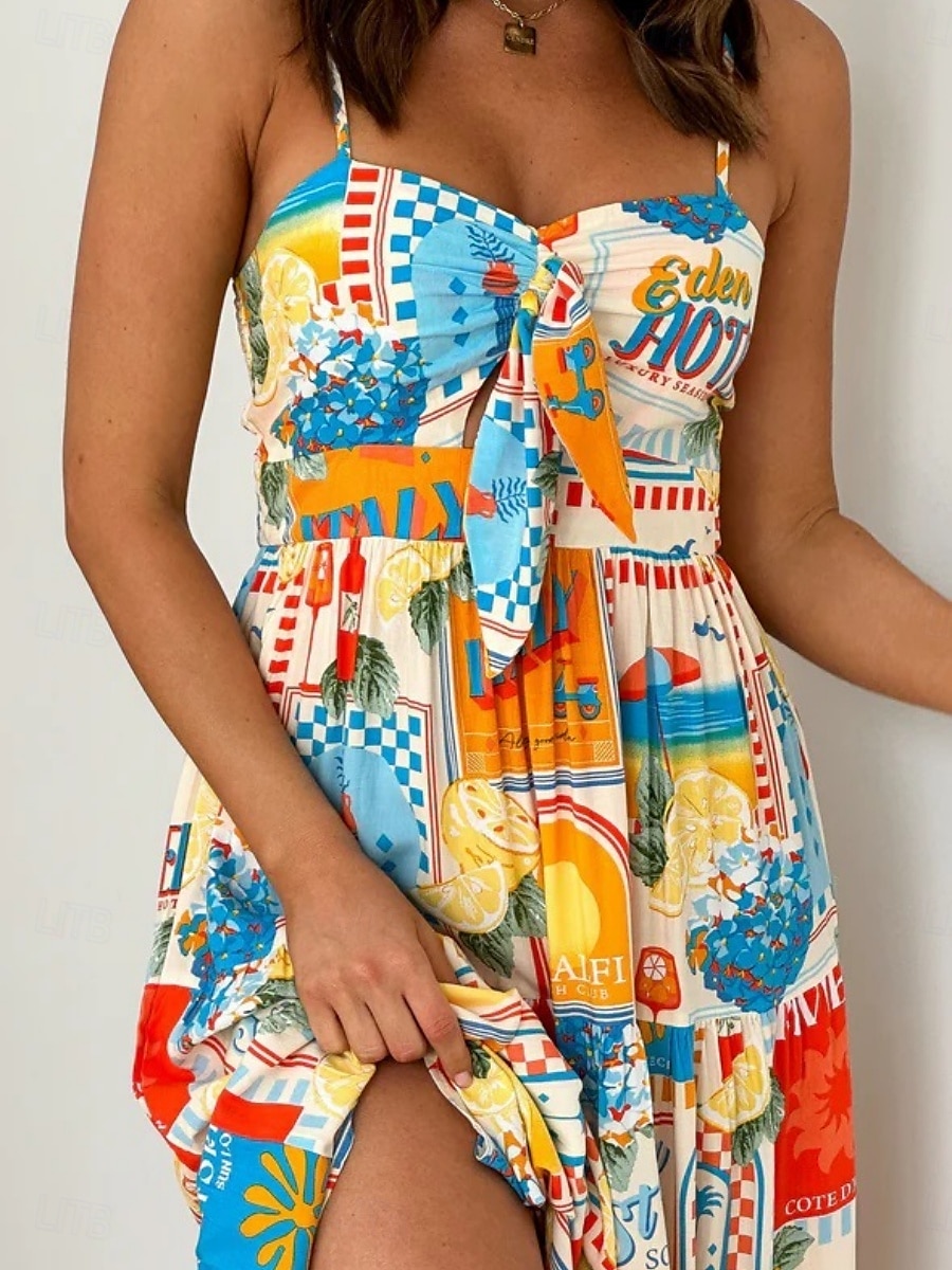 Mujer Vestido maxi Vestido informal Vestido de Columpio Vestido de una línea Vestido lencero Casual Diario Ajuste regular Bloque de color Sin Mangas Con Tirantes Azul Piscina Azul cielo Verano 2025 - $41.99 –P1