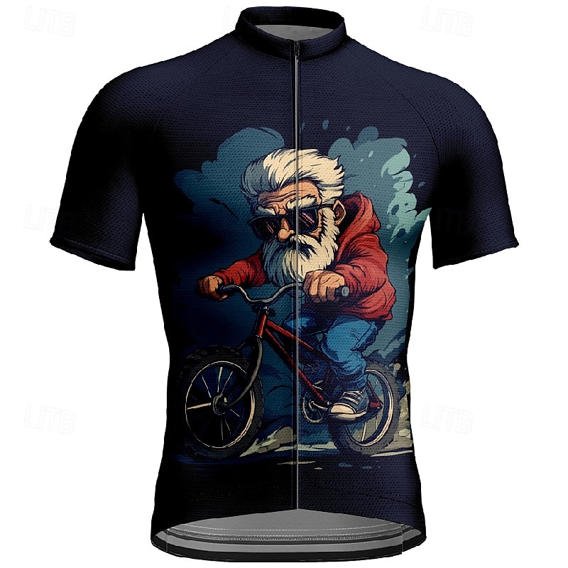 Men's Cycling Jersey Graphic Short Sleeve Bike Tee Tshirt Jersey with 3 Rear Pockets Mountain Bike MTB Quick Dry Anatomic Design Wicking Breathable Sports Dark Grey Black Dark Navy Clothing Apparel 2026 - $28.99 –P10
