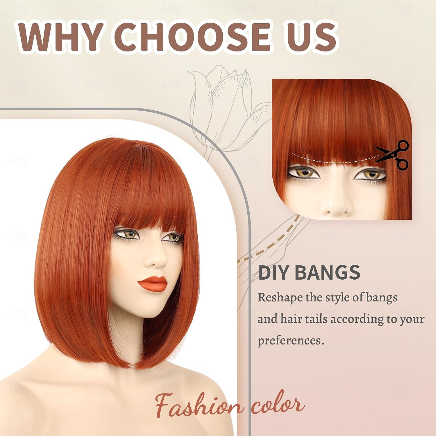 Bob Wig with Bangs Short Wig for Women, Cosplay Wig Easy to Wear, Straight Bob Wig for White Women, Synthetic Wig for Everyday, Party and Halloween 2025 - $18.49 –P8