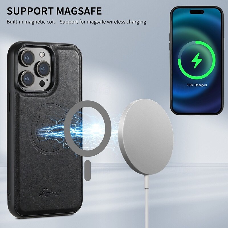 2025年 電話 ケース 用途 iPhone 16 Pro Max プラス iPhone 15 プロマックスプラス iPhone 14 13 12 Pro Max Plus iPhone 13 12 Pro Max バックカバー スタンド付き 磁石バックル ワイヤレス充電をサポート レトロ風 TPU PC  コレクション – $30.99 –P6