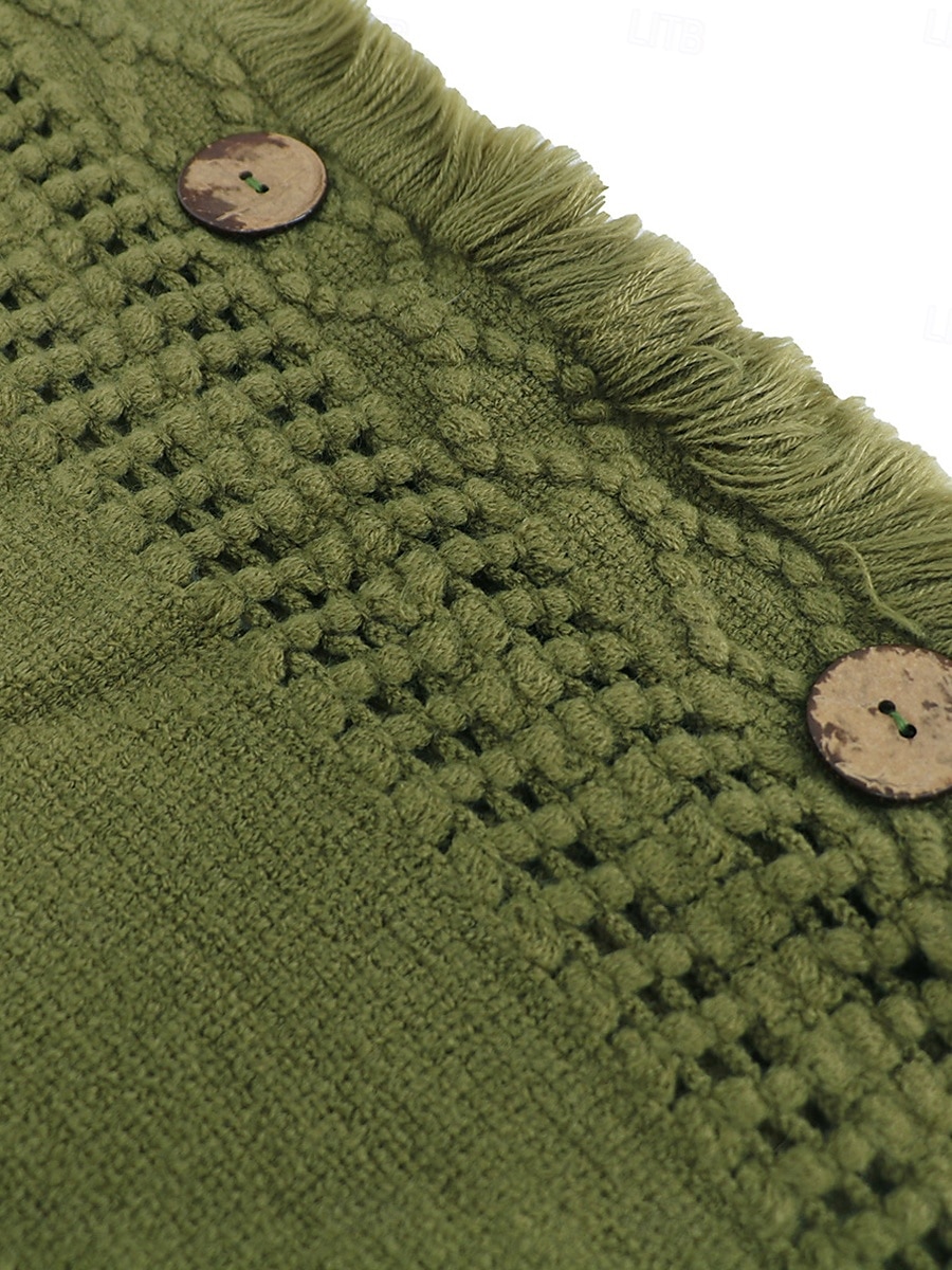 Femme Pullover Décontractées Couleur unie A côtes Col V Patchwork Franges Sans Manches Sans Manches Hauts longs Tricoter Extérieur Rendez-vous Noir Vert Printemps Automne de 2025 ? $28.99 –P5