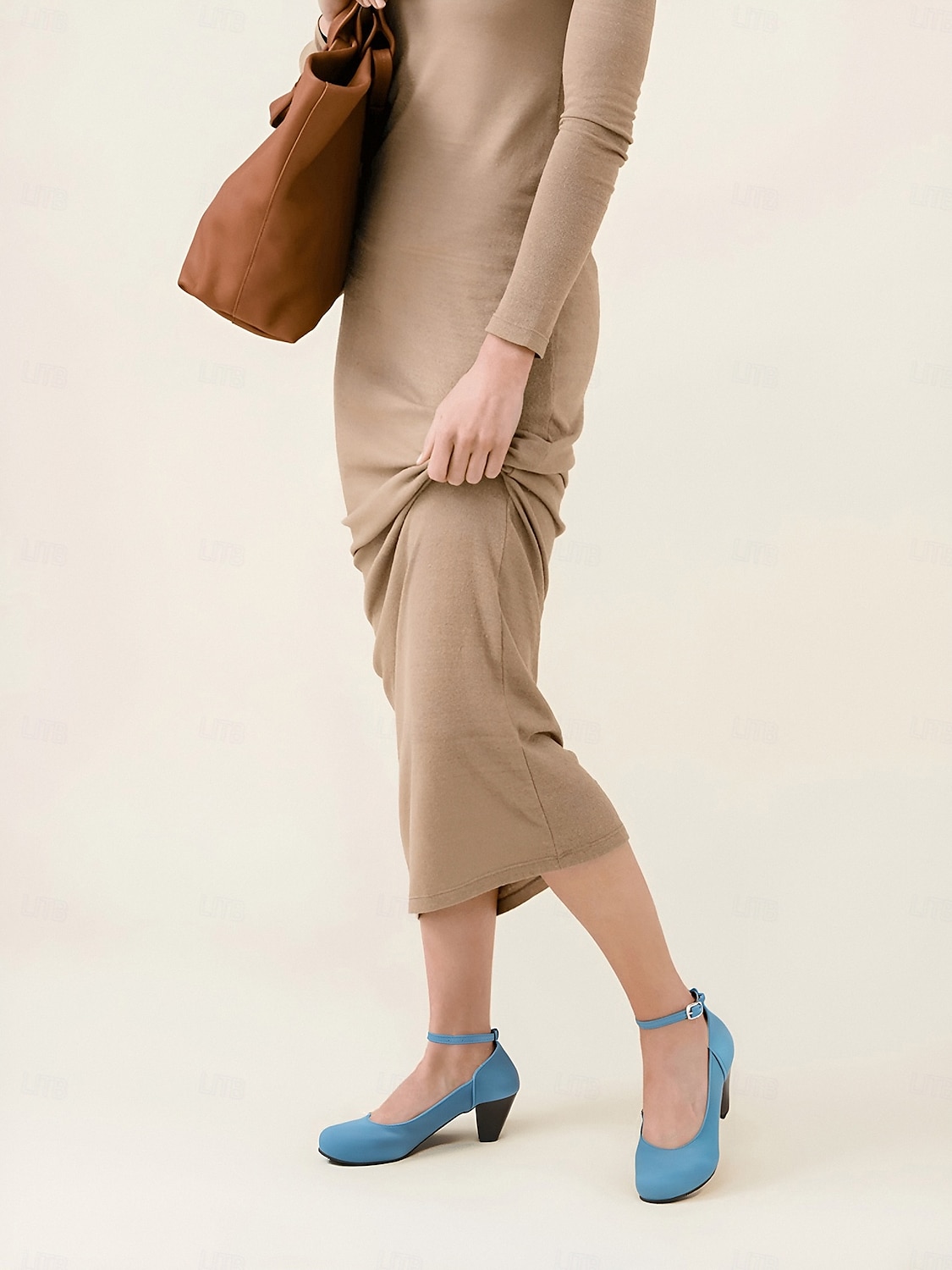 escarpins élégants à bride à la cheville en daim bleu pour femmes avec talon bloc - parfaits pour les mariages et les occasions spéciales de 2025 ? $42.99 –P1