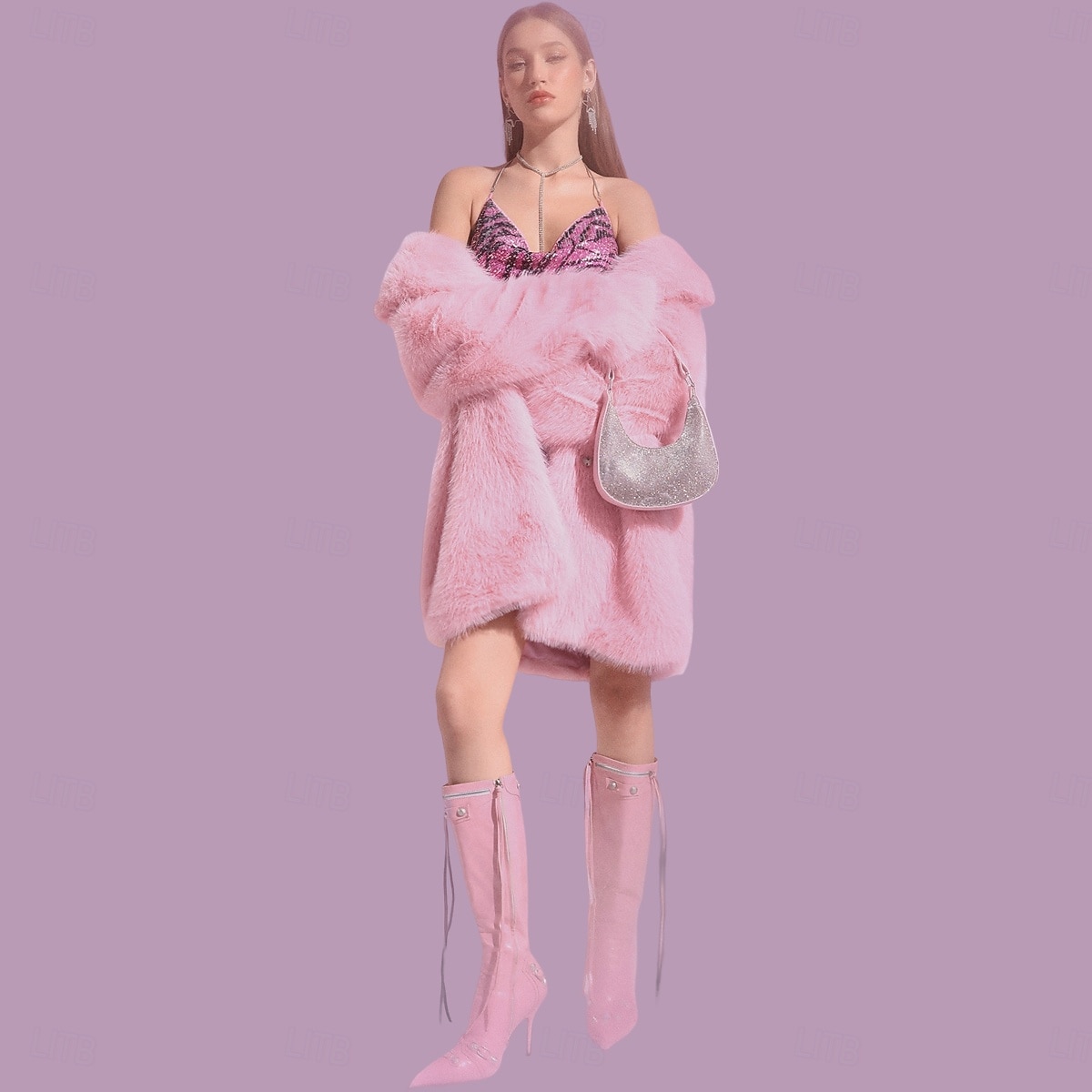 Dames Jas van imitatiebont Houd Warm Comfortabel Zak Gebreid Elegant Modieus minimalisme Zoet Effen Kleur Casual Dagelijks Alledaagse kleding Casual / Dagelijks Enkele rij knopen Lang Revers Slank 2025 - $136.99 –P4