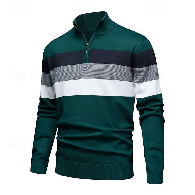 Homme Pull Pulls à quart de zip Pull en tricot A côtes Tricoter Hauts réguliers Tricoté Bloc de couleur Demi fermeture éclair Mode Décontractées Vacances Usage quotidien Vêtement Tenue Automne hiver de 2025 ? $35.99 –P6