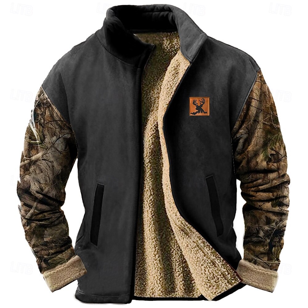 Herr Hjort Tröja Tröja Tröja Hög krage Ledigt Tryck Semester Streetwear Dragkedja Höst Vinter 2025 - $56.99 –P3