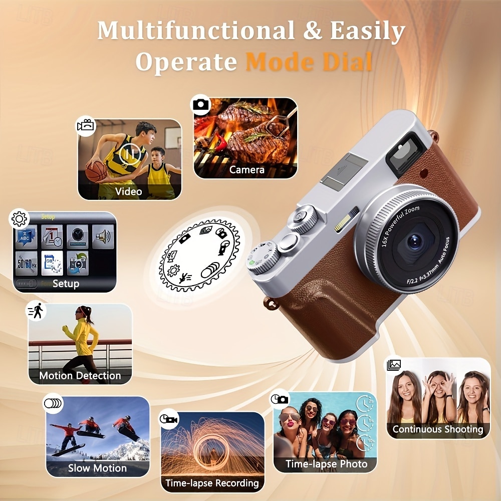 4K UHD Point and Shoot Camera Digicam with Auto Focus Compact Digital Camera Travel Camera with Auto Focus 48MP Vlogging Camera 2025 - GBP £102.14 –P5