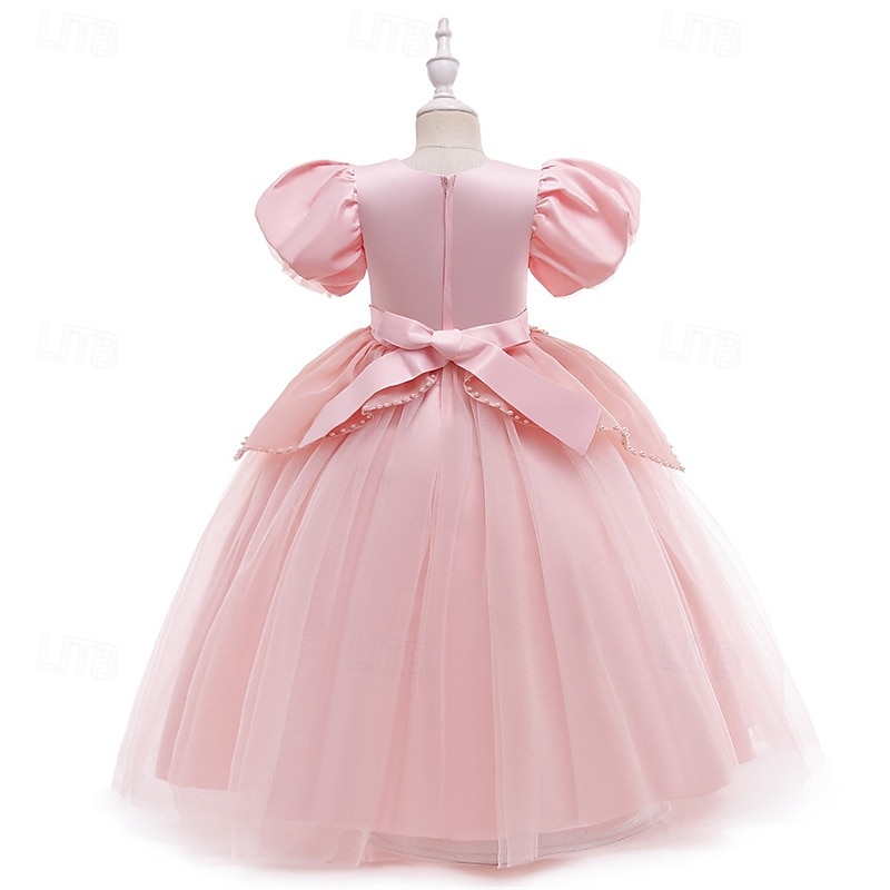 Děti Dívčí Cosplay šaty Šaty na párty Pevná barva Krátký rukáv Výkon Narozeniny Síťka Cosplay kostým Sladký Polyester Do půli lýtek Šaty na párty Swingové šaty Áčkové šaty Léto 4 roky + Žlutá Světl 2025 - $40.99 –P5
