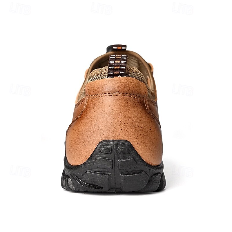 Men's Brown Faux Leather Hiking Shoes with Adjustable Laces and Rugged Rubber Sole – Durable Outdoor Footwear 2025 - $46.99 –P5