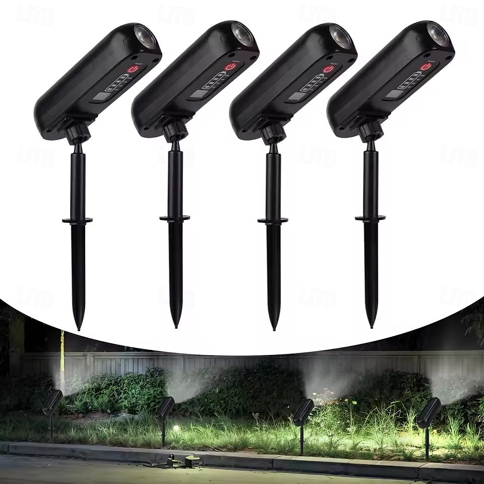 spoturi solare - lămpi solare, lumină solară de perete cu LED-uri pentru exterior, lumini de grădină pentru căi verzi impermeabile ip65 pentru copaci, alee, curte și decorațiuni peisaj 2/4 buc. 2025 - $25.99 –P6
