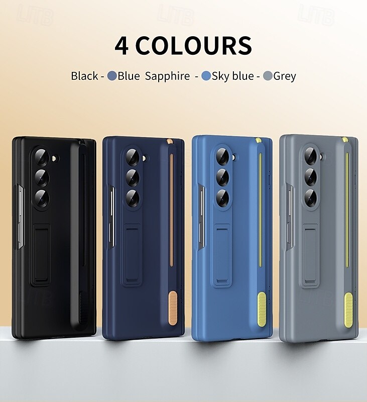 2025年 Samsung Galaxy Z Fold 6 Z Fold 5 Z Fold 4 Z Fold 3 用の電話ケース バックカバー スタンドホルダー ショックプルーフ レトロ TPU シリコン コレクション – $41.99 –P1