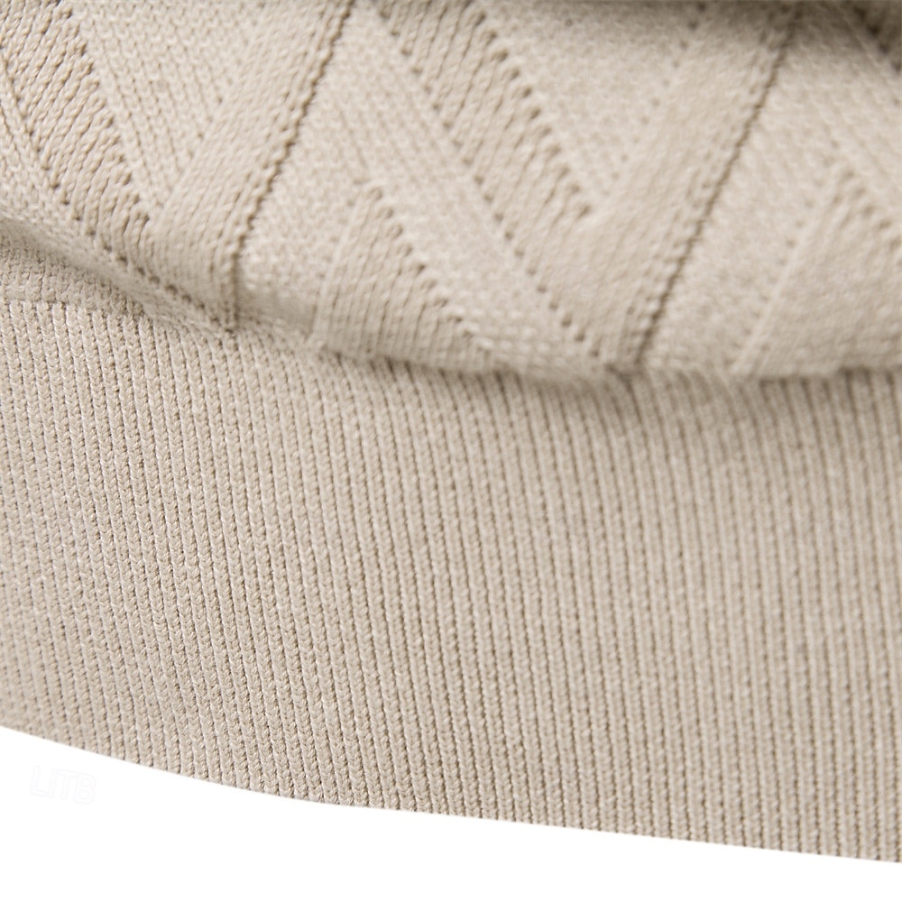 Herr Pullover tröja Sticka Ensfärgat Rund hals Stickat Elegant Jul Utomhus Kläder Raglanärm Vår Höst Svart Rubinrött S M L 2025 - $36.99 –P13