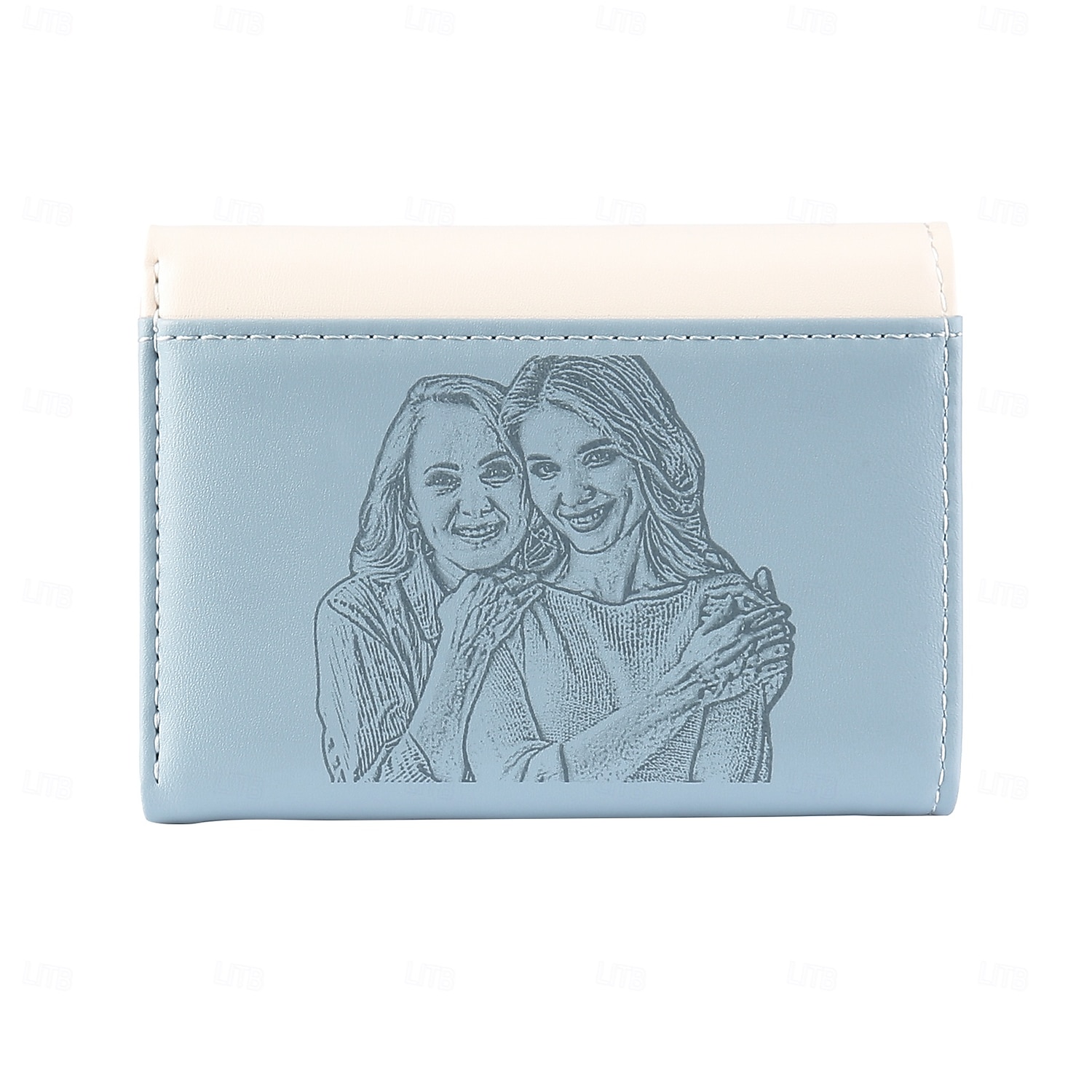 Portafoglio in PU inciso personalizzato miglior regalo per mamma – Regalo di matrimonio personalizzato per coppia portafoglio in pelle a pieghe con foto floreale per lei regalo per matrimonio festa del 2025 a $20.99 –P11