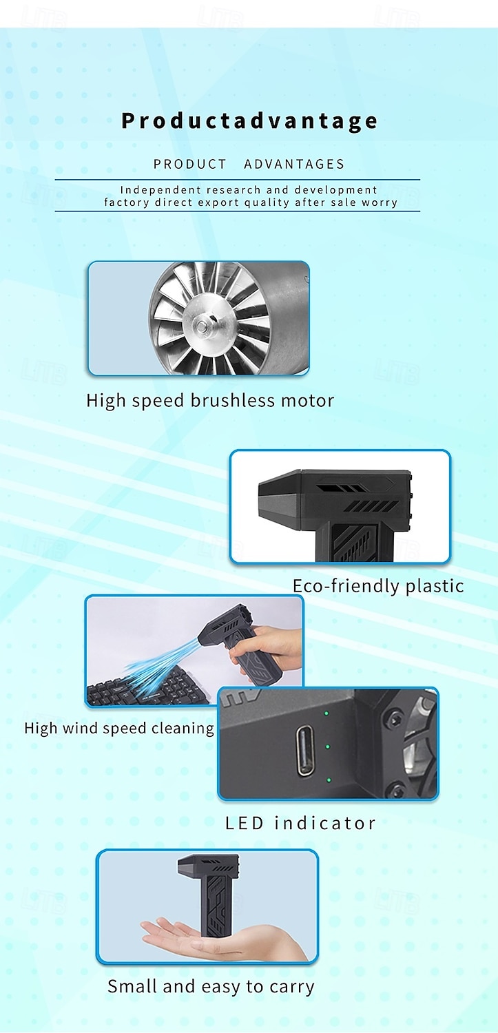 Multifunctional Mini Turbo Jet Fan Jet Dry Blower Super Jet Fan Blower 130000 RPM Cordless Air Blower Car Dryer USB-C Rechargeable for Cleaning 2026 - $56.99 –P5