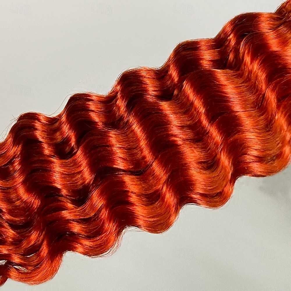 Ingwer # Bulk Haar Echthaarverlängerung tiefe Welle 1 Bündel Echthaar 12-28 Zoll 2025 - AU $114.68 –P5