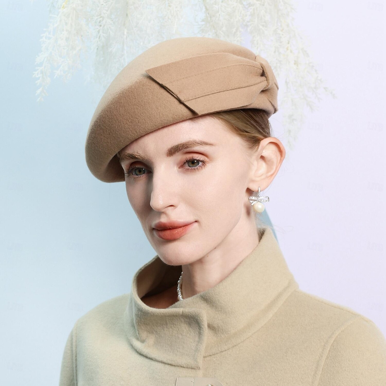 Béret Rose Fraise Avec Nœud Papillon - Style Français, Taille Unique, Neuf Avec étiquettes