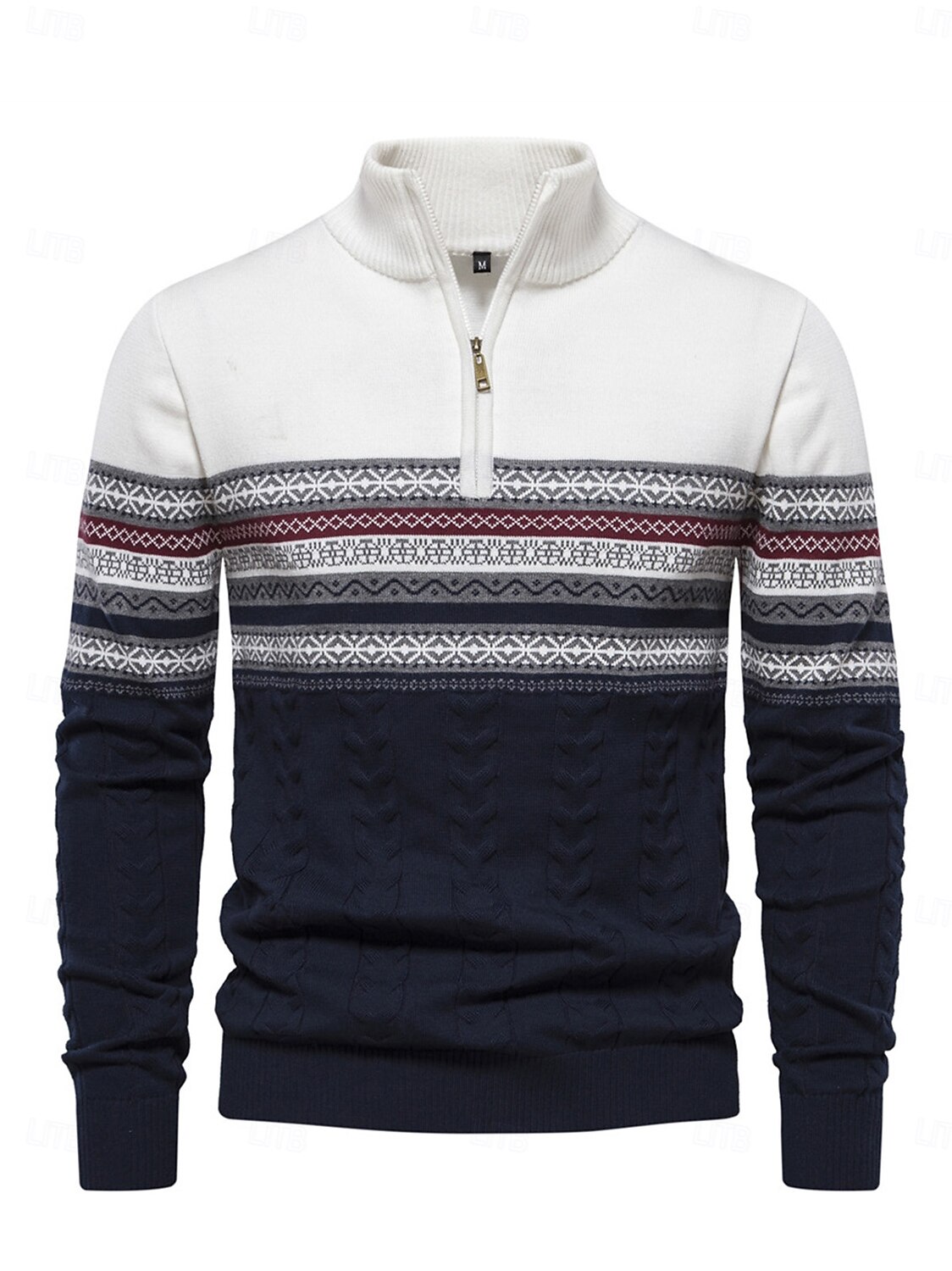 Men's Sweater White Dark Navy Navy Blue Long Sleeve Top Golf Attire Clothes Outfits Wear Apparel 2025 - $39.99 –P1