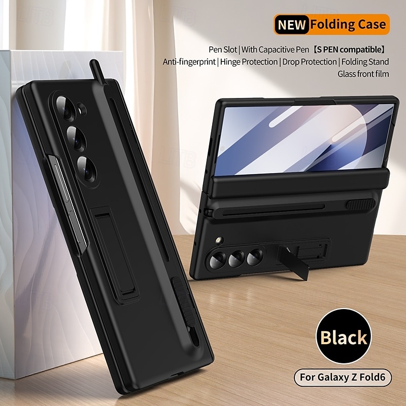 2025年 Samsung Galaxy Z Fold 6 Z Fold 5 Z Fold 4 Z Fold 3 用の電話ケース バックカバー スタンドホルダー ショックプルーフ レトロ TPU シリコン コレクション – $41.99 –P12