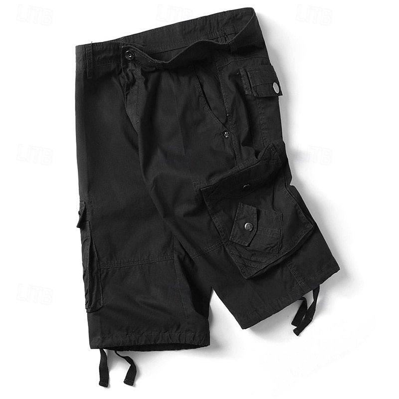 Herr Cargo-shorts Vandringsshorts Militär Sommar Utomhus 10" Ripstop Andningsfunktion Snabb tork Dragkedja fram Shorts Underdelar Knälängd Svart Armégrön Bomull Jakt Fiske Klättring XS S M L XL 2025 - $28.99 –P8