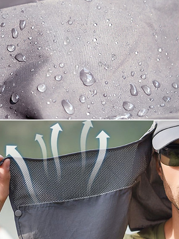 Sombrero para el sol convertible para hombre con solapa para el cuello y cubierta facial desmontable, gorra liviana con protección UV para caminatas al aire libre, pesca y campamentos. 2026 - $14.99 –P3
