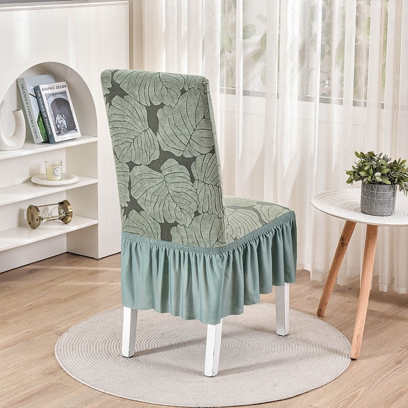 stolsöverdrag med kjolfåll elegant och snygg design mjukt och slitstarkt tyg perfekt för matsal eller speciella tillfällen ger fullt stolskydd lätt att installera och maskintvättbar 2025 - $19.49 –P11