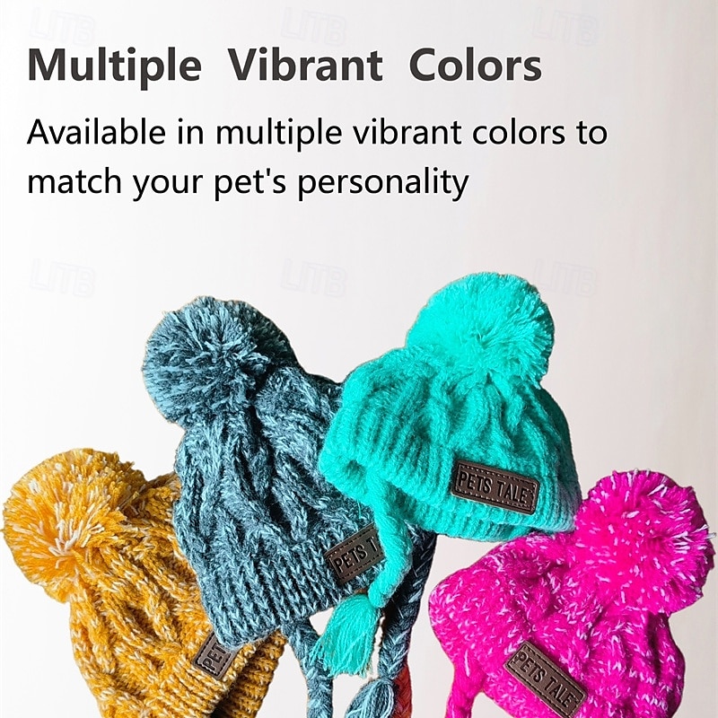 Gorro de punto acogedor para perros: accesorio de invierno cálido, resistente al viento y suave para mascotas de razas pequeñas y grandes: perfecto para actividades al aire libre en climas fríos 2025 - $15.99 –P10