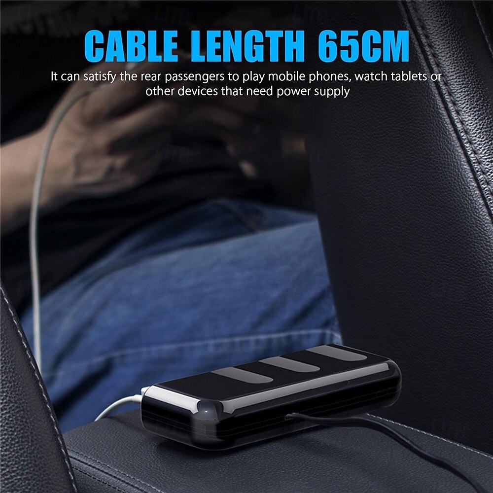 3-weg auto sigarettenaansteker splitter dubbele usb autolader splitter adapter 5v 3.5a 120w universele sigarettenaansteker met led-verlichting geschikt voor telefoons gps dvr opladen 2025 - $34.99 –P4