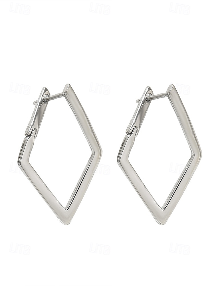 orecchini a cerchio in oro geometrici minimalisti a forma di diamante: gioielli eleganti per le donne, perfetti per l'uso quotidiano e per le occasioni speciali del 2025 a $9.99 –P6