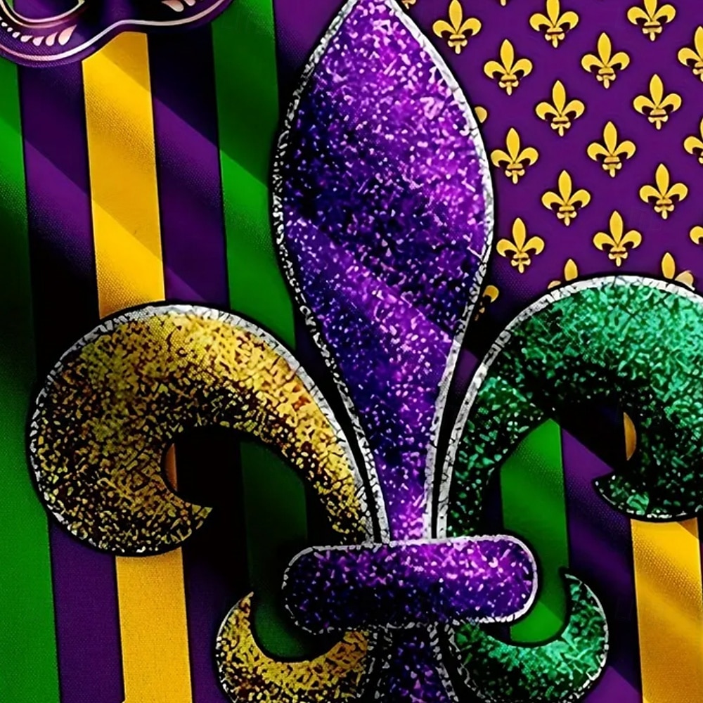 Karnival Herren Maske Lässiges Hemd Knopfhemd Kurzarm Lustig Geschenk Normal Casual Sommer Frühling Umlegekragen Knopf hoch Purpur 2026 - $25.99 –P3